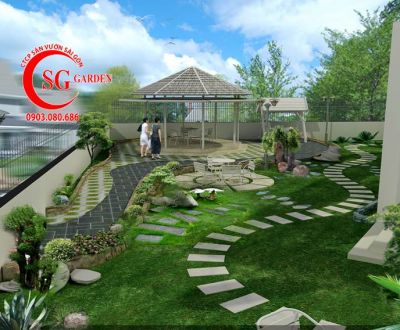 Thiết kế sân vườn nhà ống tiết kiệm diện tích
